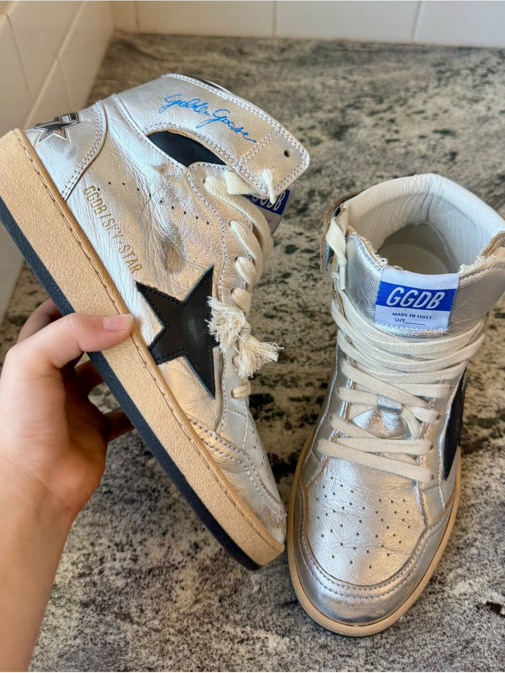 Golden Goose Silver Sky Star Size 36 EUC